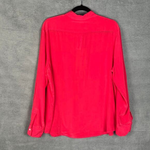 Tommy Bahama Top Women Large Pink June Silk Cargo Pocket Button Front Resort - Picture 5 of 11